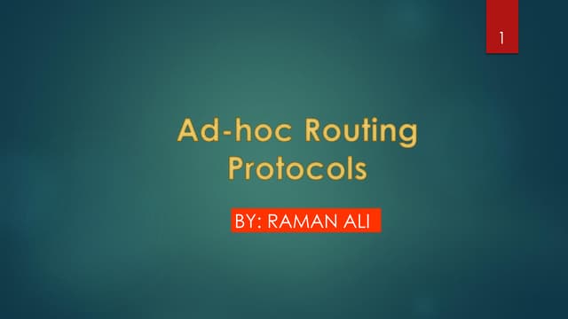 Ad-hoc routing protocols