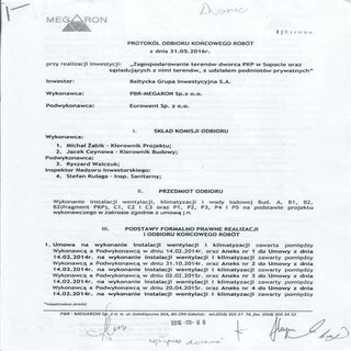 Protokół odbioru końcowego robót - ...