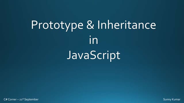Prototype & Inheritance in JavaScript