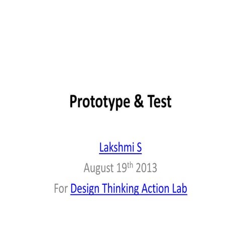 Prototype & test
