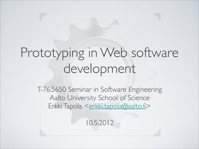 Prototyping in Web Software Development