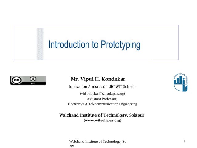 Introduction to prototyping in developing the products