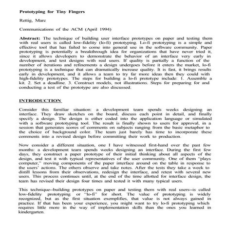 Prototyping for tiny fingers