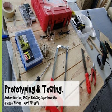 Prototyping & Testing - Design Thinking Experience Day