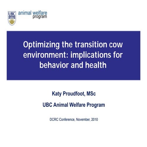 Management of high yielders during transition period | PPTX