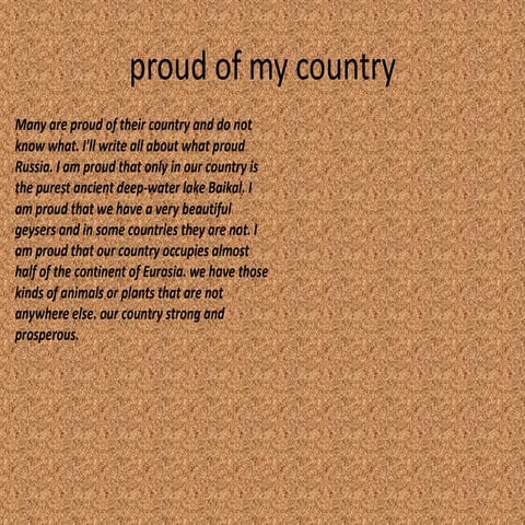 Proud of my country | PPTX