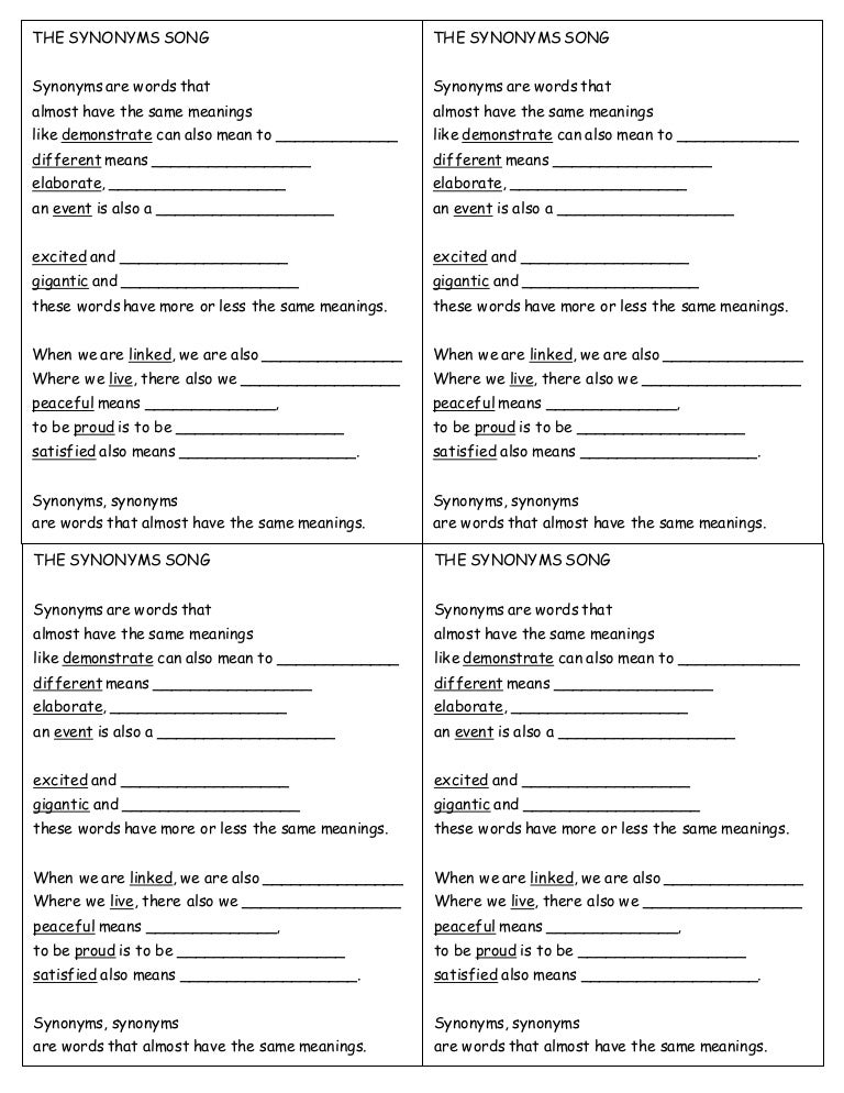 Synonyms (song lyrics)