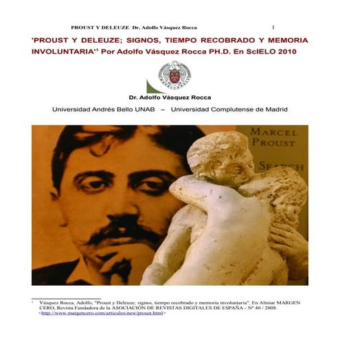 Proust, deleuze los signos y el tiempo recobrado por adolfo vasquez rocca ph.d.