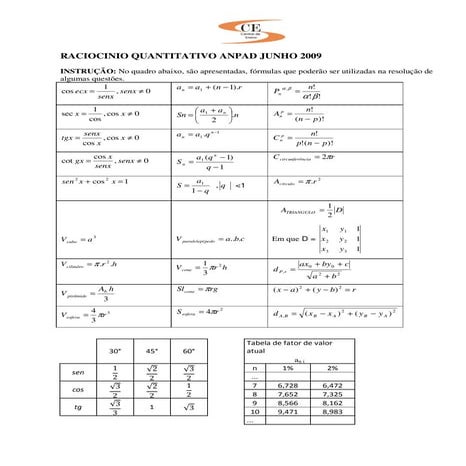 Prova de raciocönio quantitativo