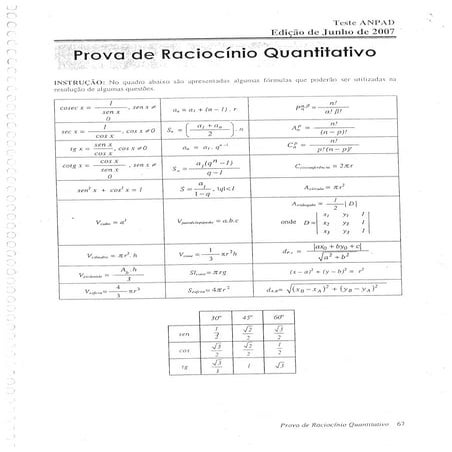 Prova de raciocinio quantitavo junho 2007