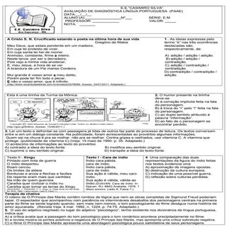 Prova diagnostica portugues em