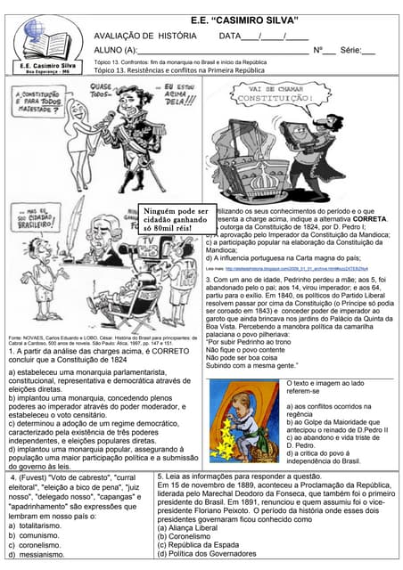 Prova historia 2 ano conflitos 1 re...