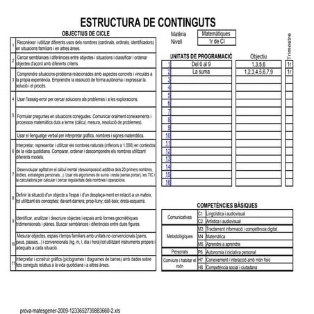 Prova Mates Gener 2009