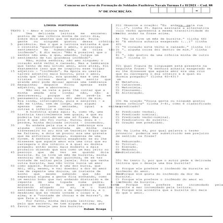 Concurso ao Curso de Formação de Soldados Fuzileiros Navais Turmas I e II/2021