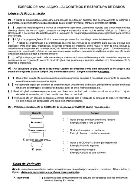 Prova algoritmos