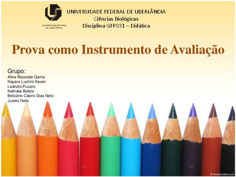 Como Vejo A Prova Enquanto Instrumento Avaliativo