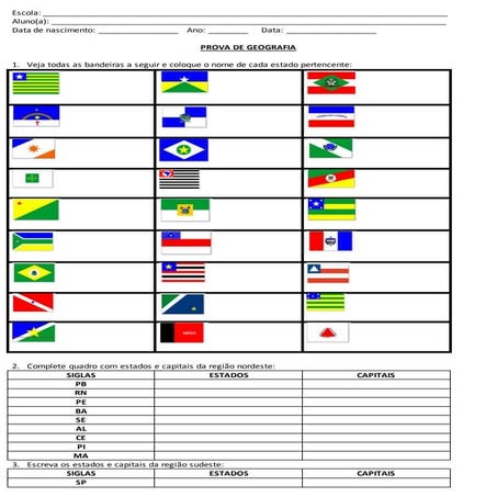 BANDEIRAS DOS ESTADOS BRASILEIROS (QUIZ)