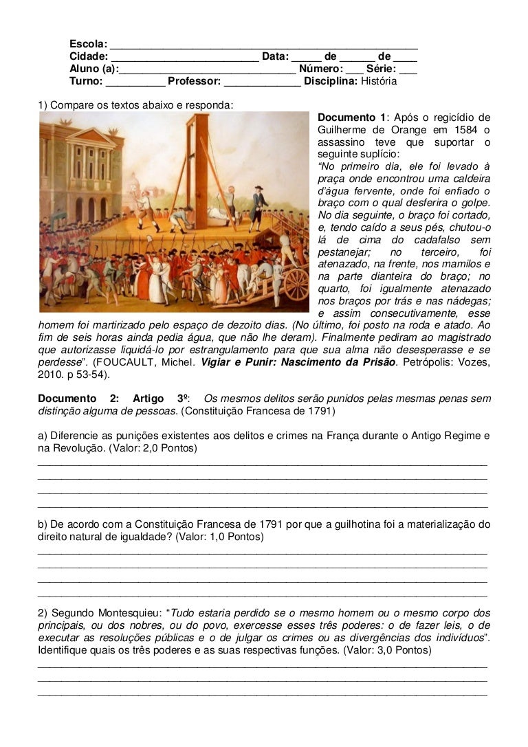 Exercicios De Historia Revolucao Francesa 8O Ano
