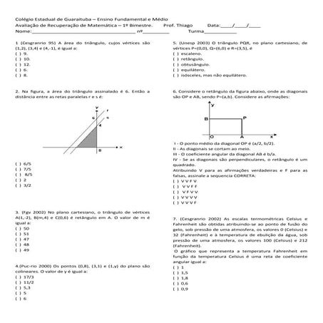 Prova de matemática 3 ano  prof thiago versao 4   7 copias