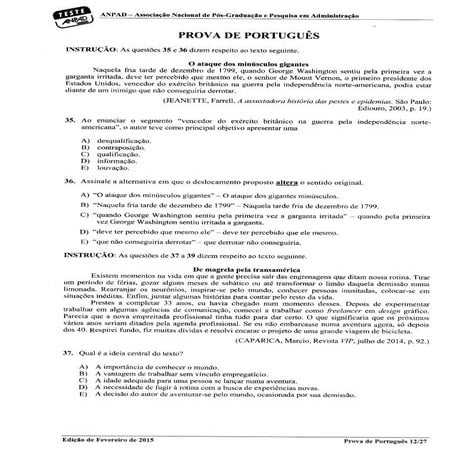 Prova de portugues 02. 2015