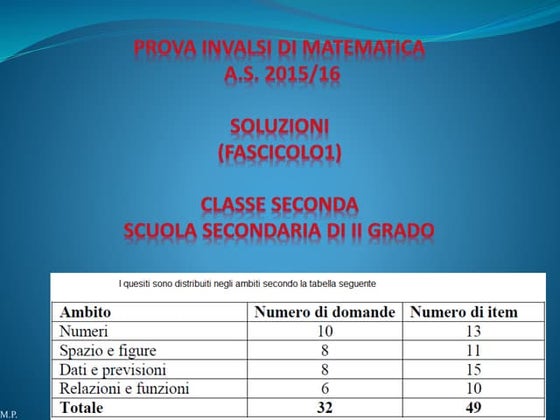 Soluzioni della prova Invalsi 2016 | PPT