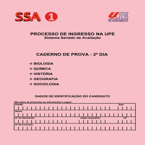 Prova seriado 1º ano caderno ii segundo d
