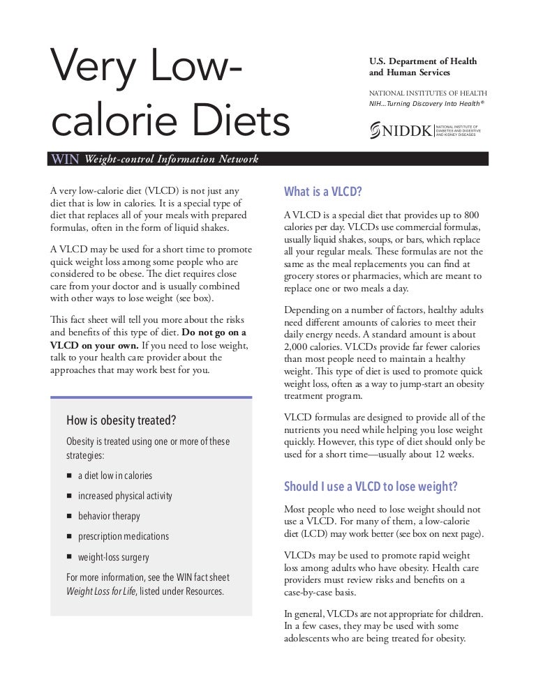 what is considered a low calorie diet