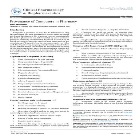 Provenance of computers in pharmacy 1