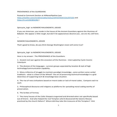 Provenance of the guardians