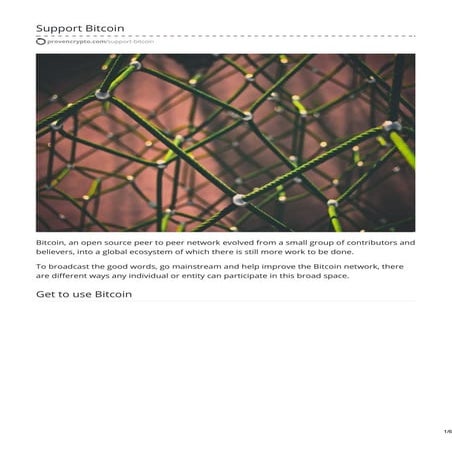 How you can support Bitcoin today | ProvenCrypto