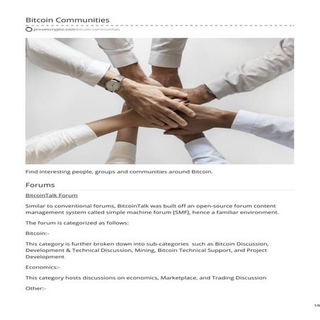 Bitcoin Communities around the world at one place | ProvenCrypto