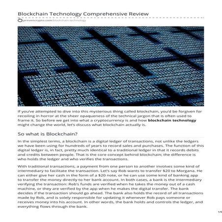 Blockchain Technology Meaning Comprehensive Review - ProvenCrypto