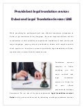 Legal Translation Services UAE