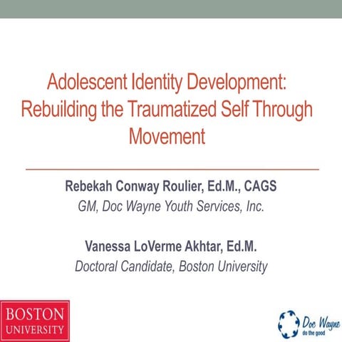 Adolescent Identity Development: Rebuilding the Traumatized Self (Rebekah Rou...
