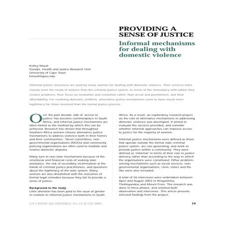 Providing A Sense Of Justice