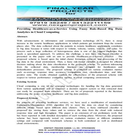 Providing healthcare as-a-service using fuzzy rule-based big data analytics i...