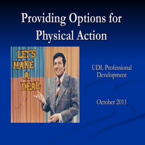 UDL - Providing Options For Physical Action