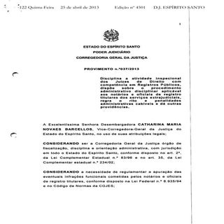 Provimento nº 37 CGJ / ES