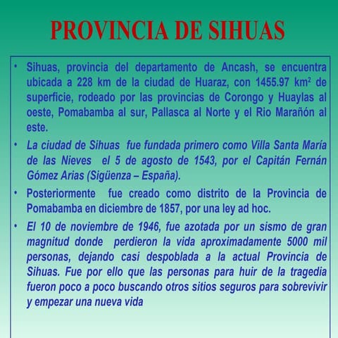 Provincis de sihuas PPT