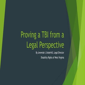 Proving a TBI from a Legal Perspective