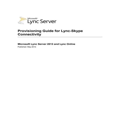 Provisioning guide for lync   skype connectivity