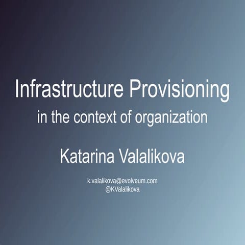 Infrastructure Provisioning in the context of organization