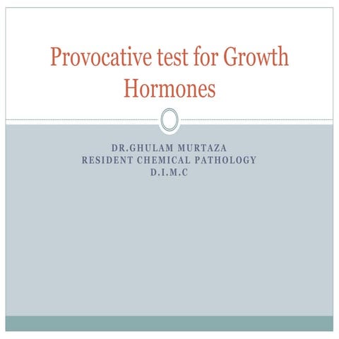 Provocative test for growth hormones