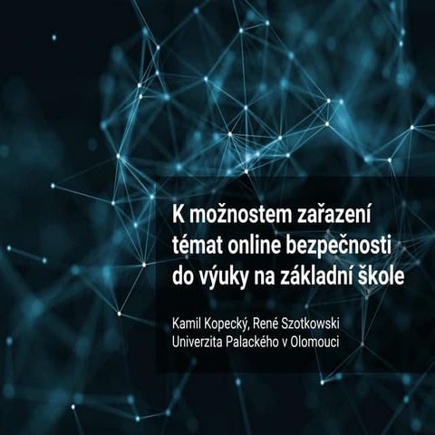 K možnostem zařazení témat online bezpečnosti do výuky na základní škole