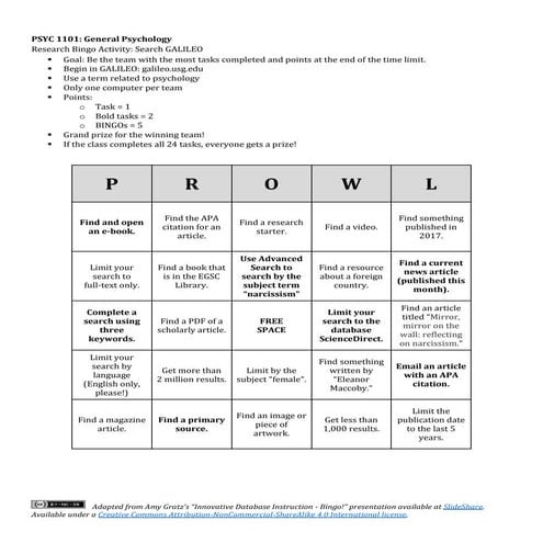 Big Talk From Small Libraries 2017 - PROWL the Library: Psychology 