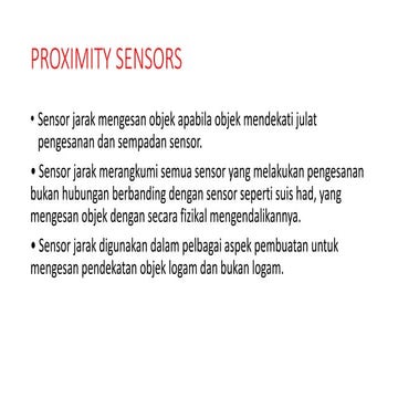 Proximity sensors