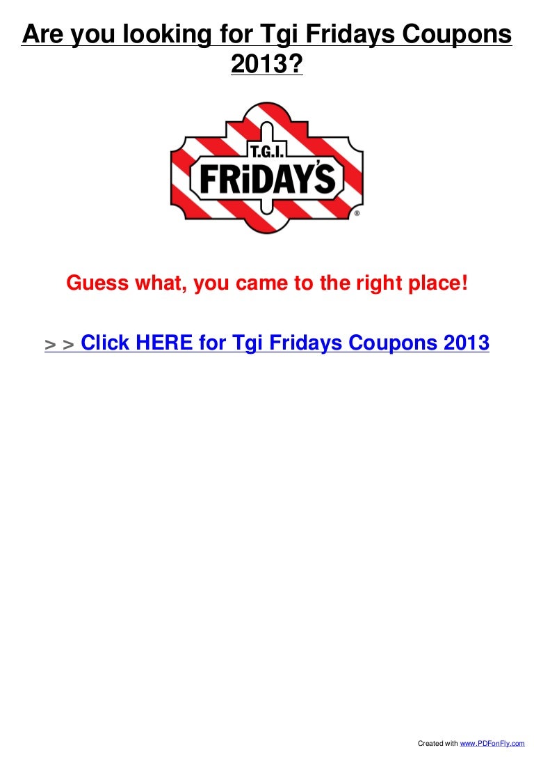 Tgi fridays coupon 20 off
