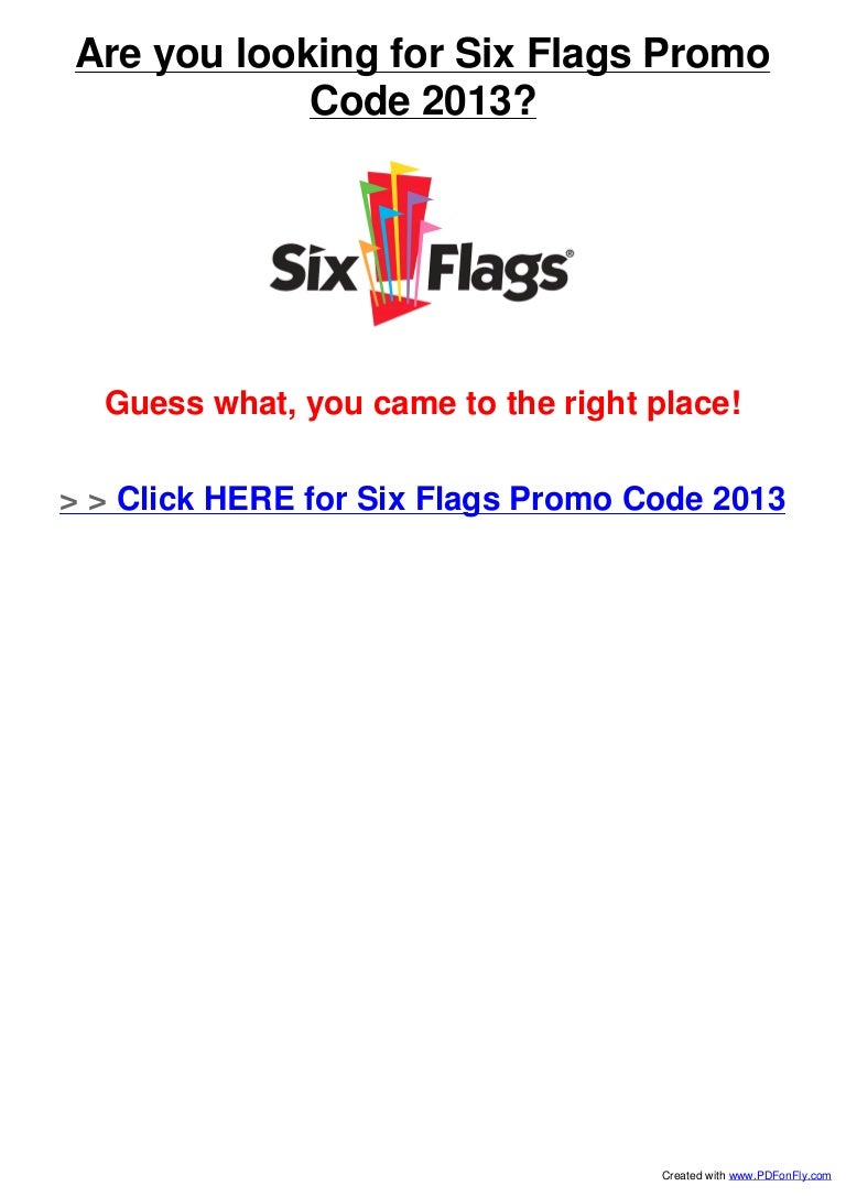 Six Flags Promo Code 2013