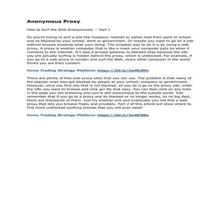 Anonymous Proxy | PDF