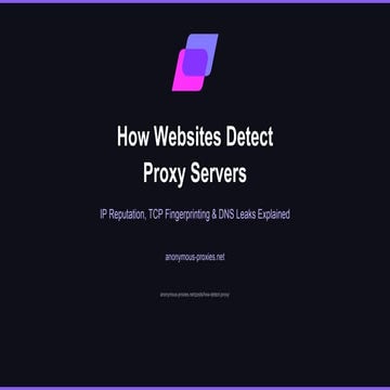 How Websites Detect Proxy Servers: IP Reputation, TCP Fingerprinting ...